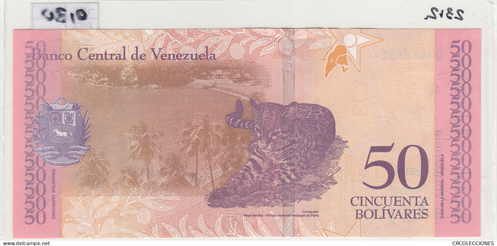 BILLETE VENEZUELA 50 BOLIVARES 2018 P-105a - Sonstige – Amerika