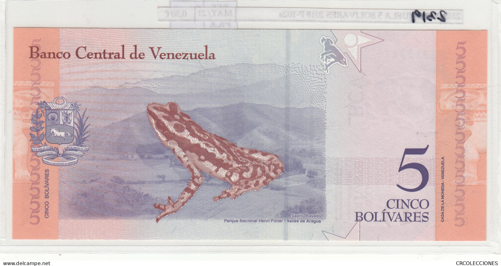 BILLETE VENEZUELA 5 BOLIVARES 2018 P-102a - Sonstige – Amerika