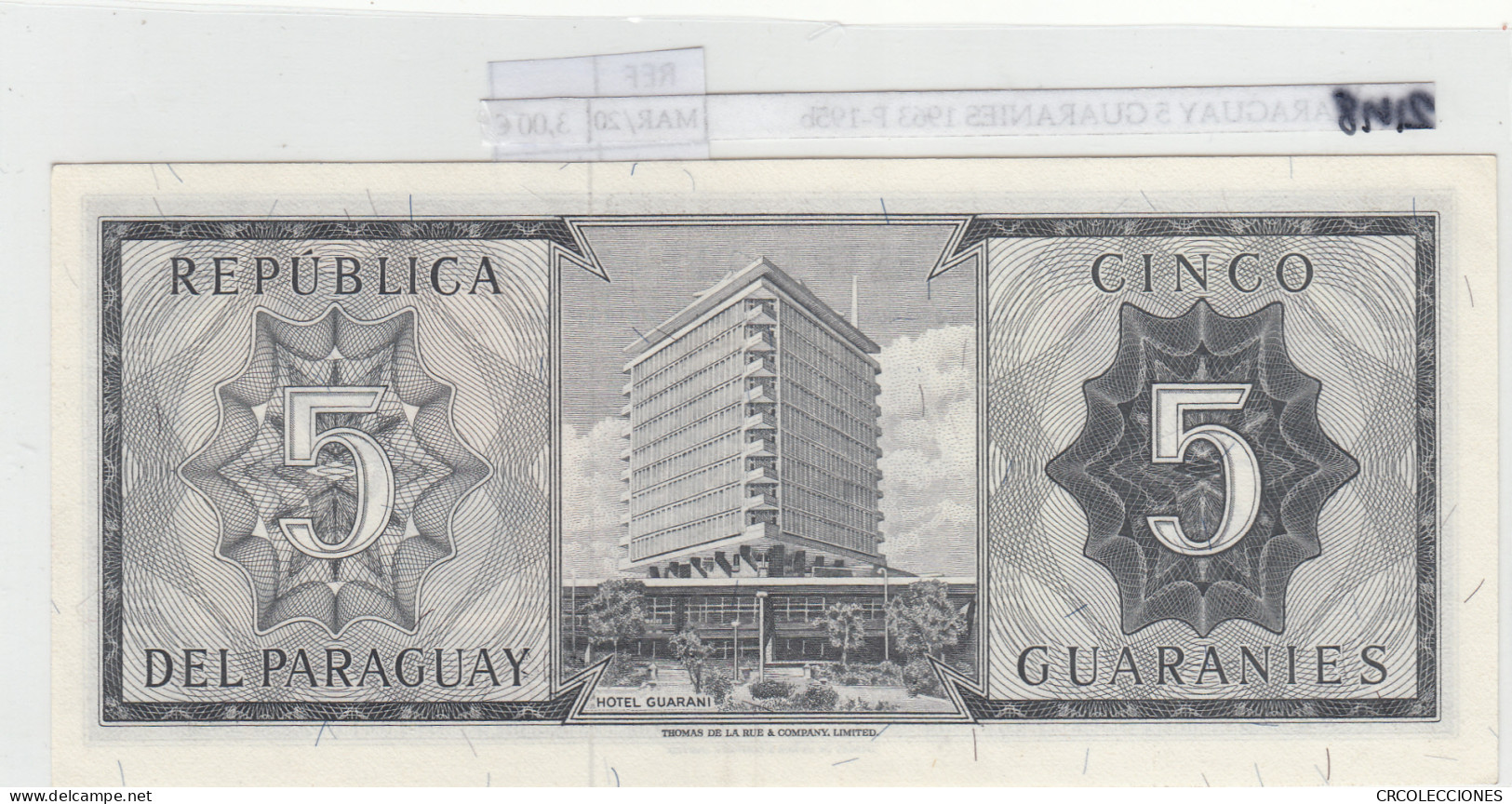 BILLETE PARAGUAY 5 GUARANIES 1963 P-195b - Autres - Amérique