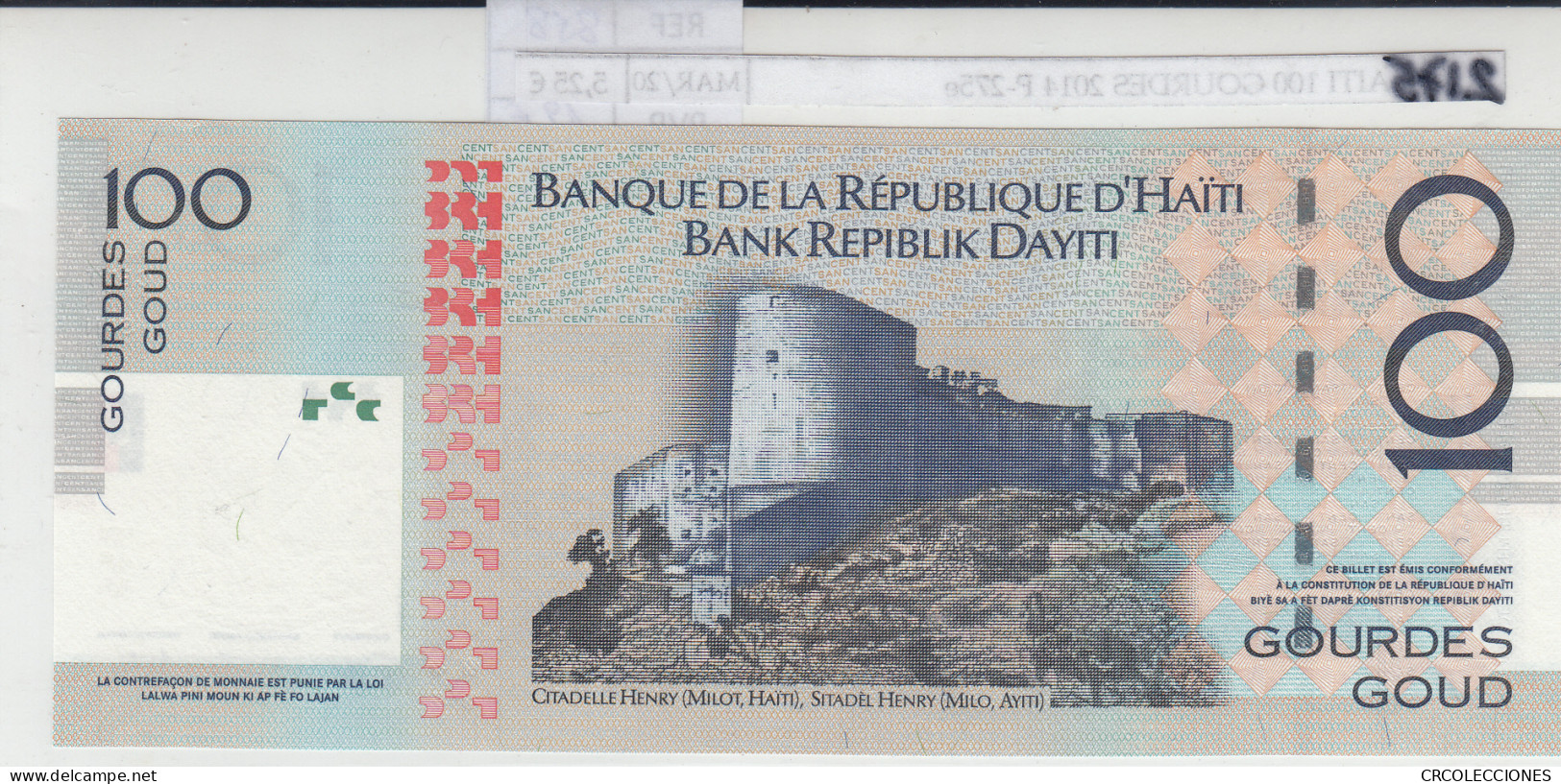 BILLETE HAITI 100 GOURDES 2014 P-275e - Sonstige – Amerika