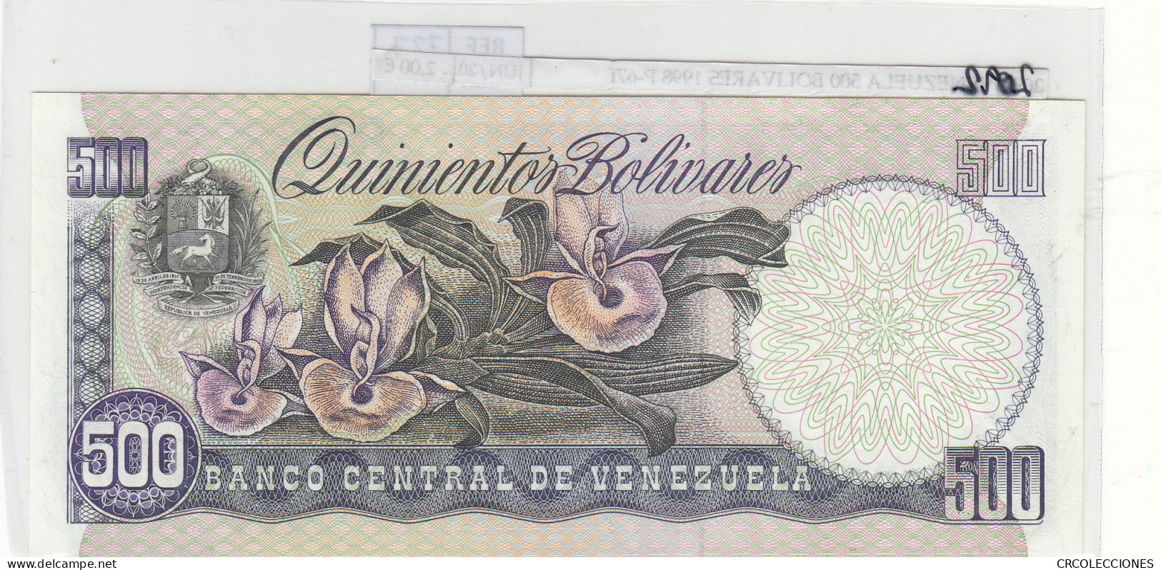 BILLETE VENEZUELA 500 BOLIVARES 1998 P-67f - Otros – América