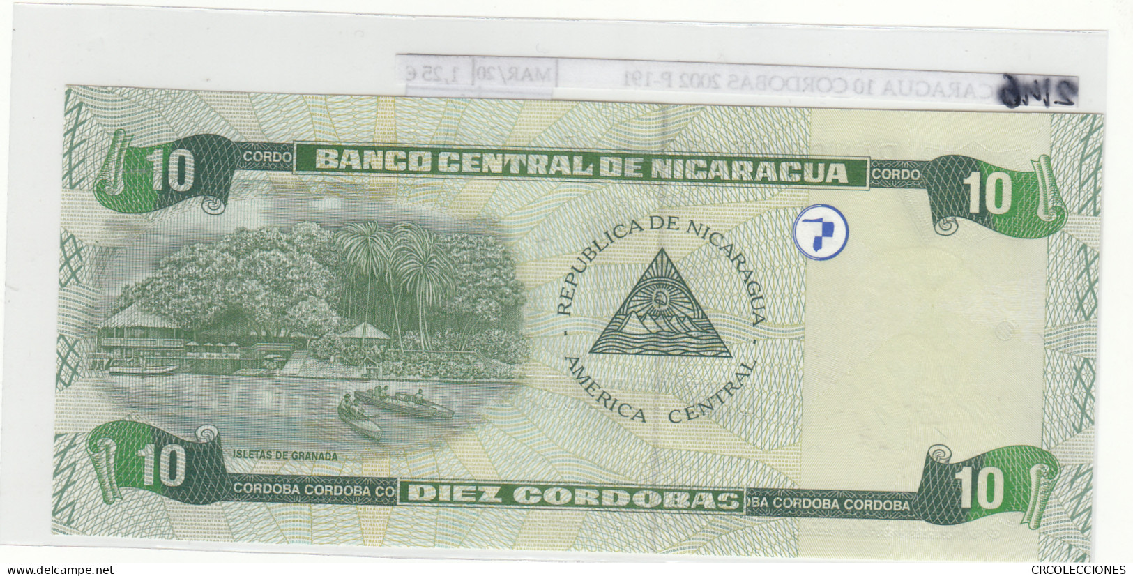 BILLETE NICARAGUA 10 CORDOBAS 2002 P-191 - Autres - Amérique