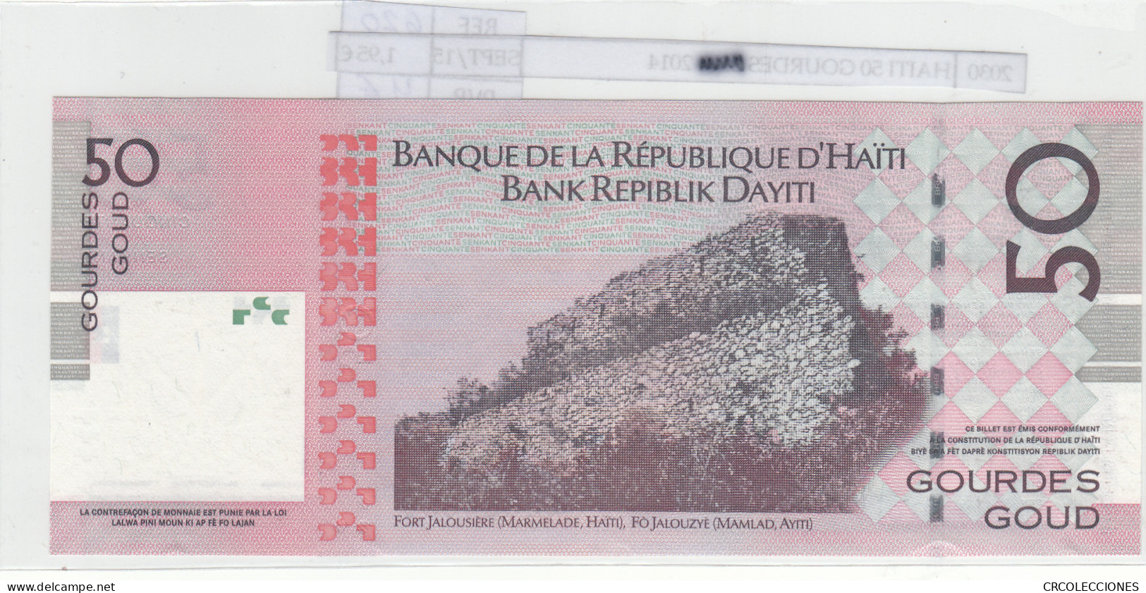 BILLETE HAITI 50 GOURDES 2014 P-274e - Sonstige – Amerika