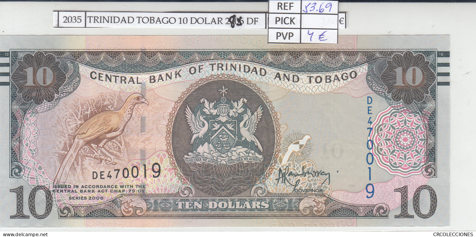 BILLETE TRINIDAD Y TOBAGO 10 DOLARES P-38d  - Otros – América