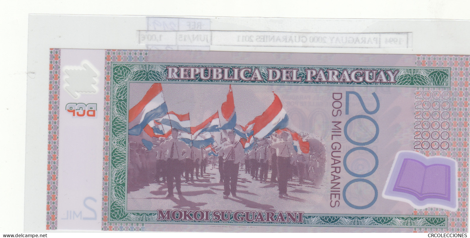 BILLETE PARAGUAY 2.000 GUARANIES 2011 POLIMERO P-228c  - Otros – América