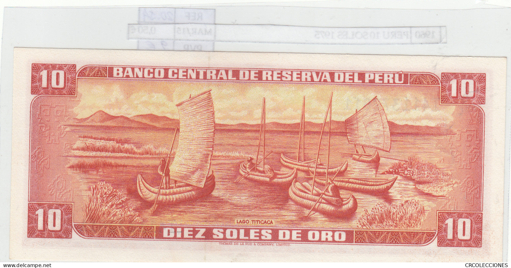 BILLETE PERU 10 SOLES 1975 P-106  - Sonstige – Amerika