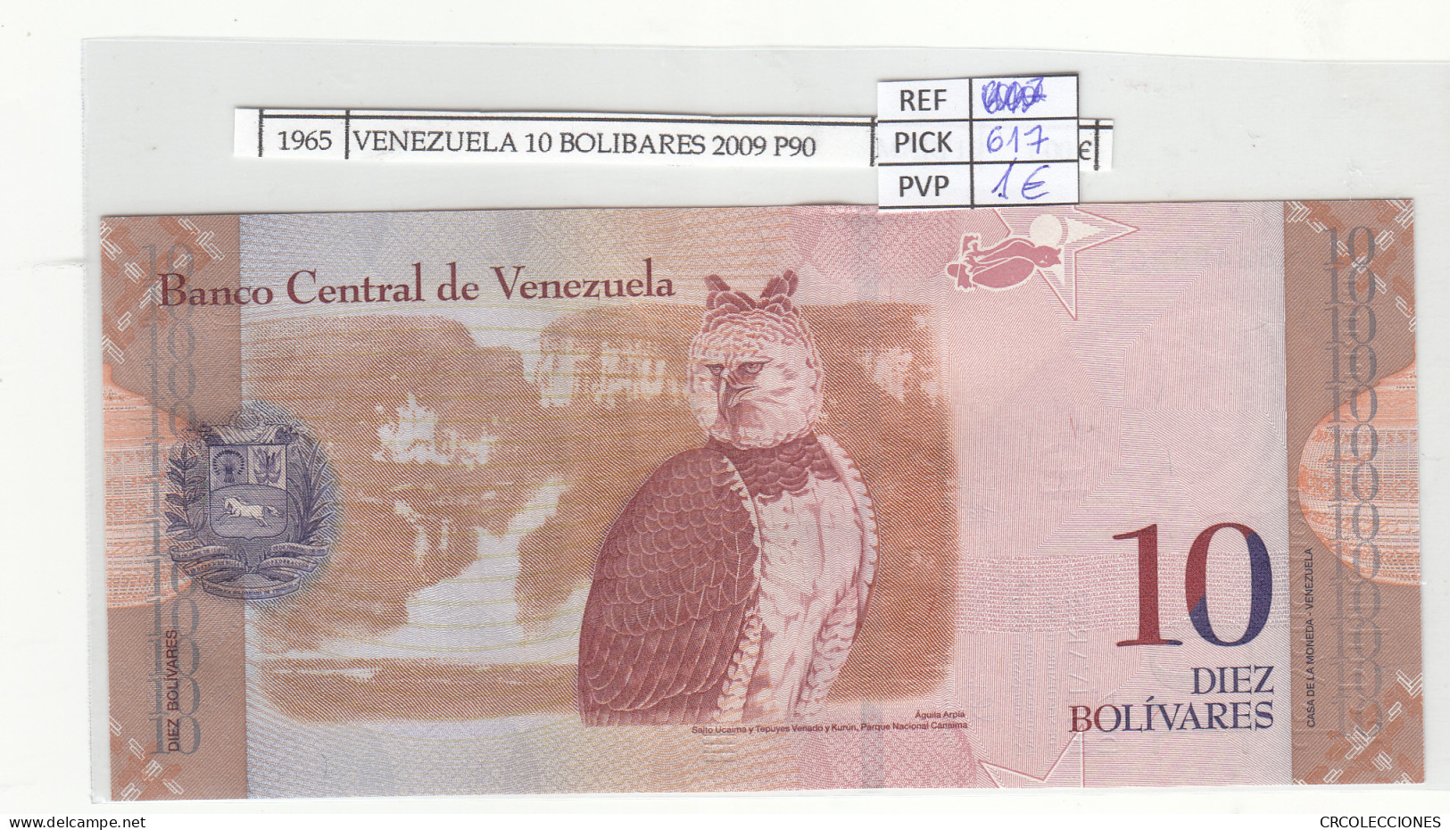 BILLETE VENEZUELA 10 BOLIVARES 2009 P-90b  - Autres - Amérique