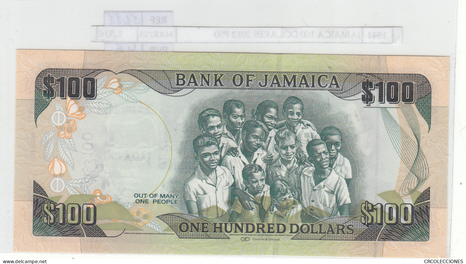 BILLETE JAMAICA 100 DOLARES 2012 P-90 - Otros – América