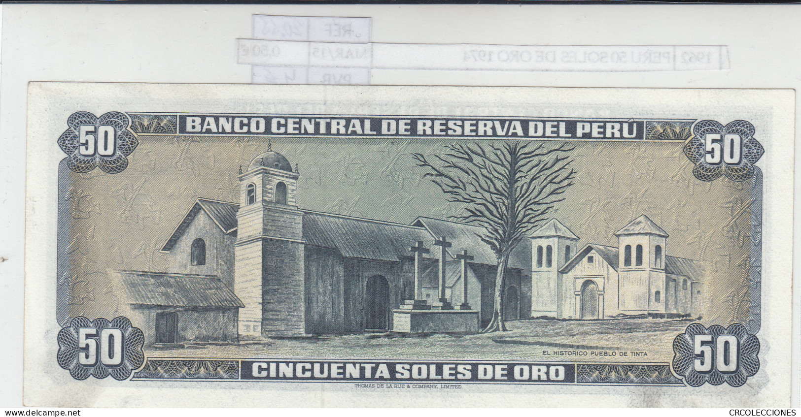 BILLETE PERU 50 SOLES 1974 P-101c.3  - Otros – América