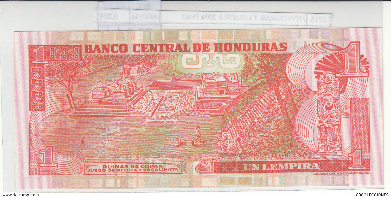 BILLETE HONDURAS  1 LEMPIRA 2004 P-84d  - Otros – América