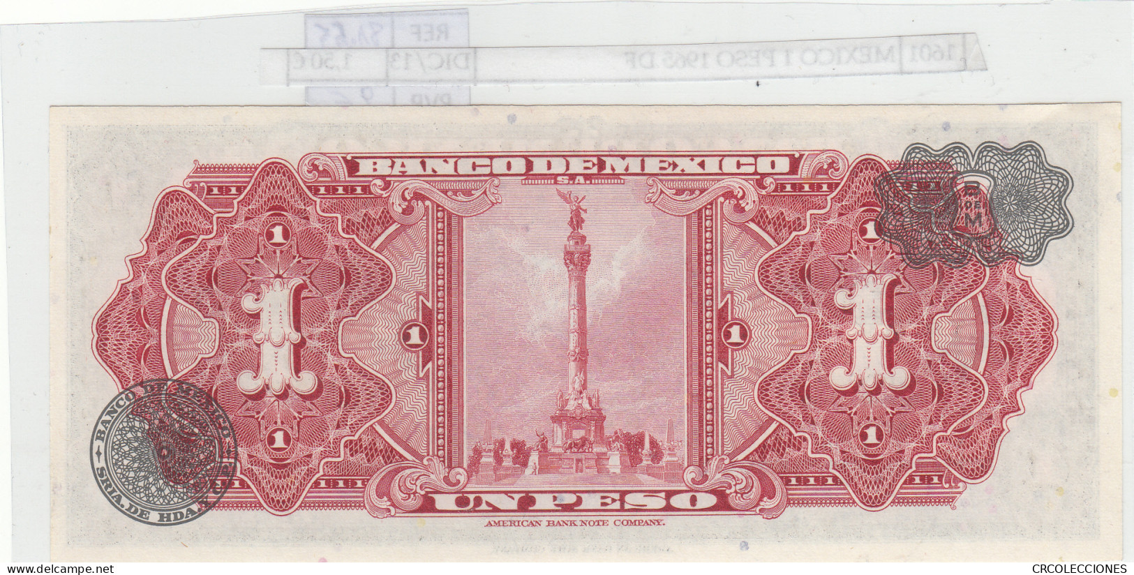 BILLETE MEXICO 1 PESO 1965 P-59i.1  - Autres - Amérique