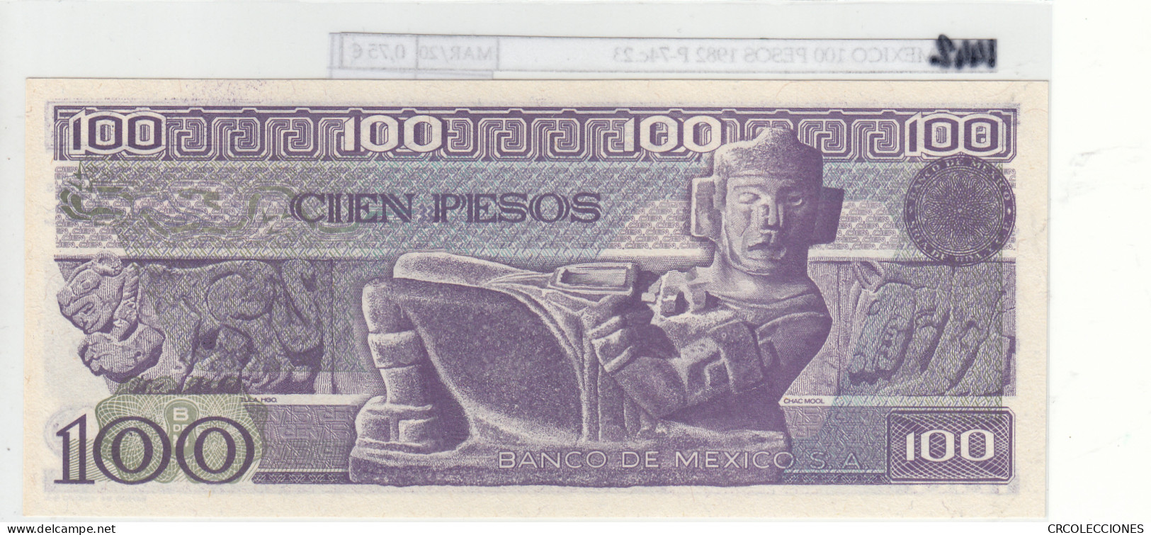 BILLETE MEXICO 100 PESOS 1982 P-74c.23 - Autres - Amérique