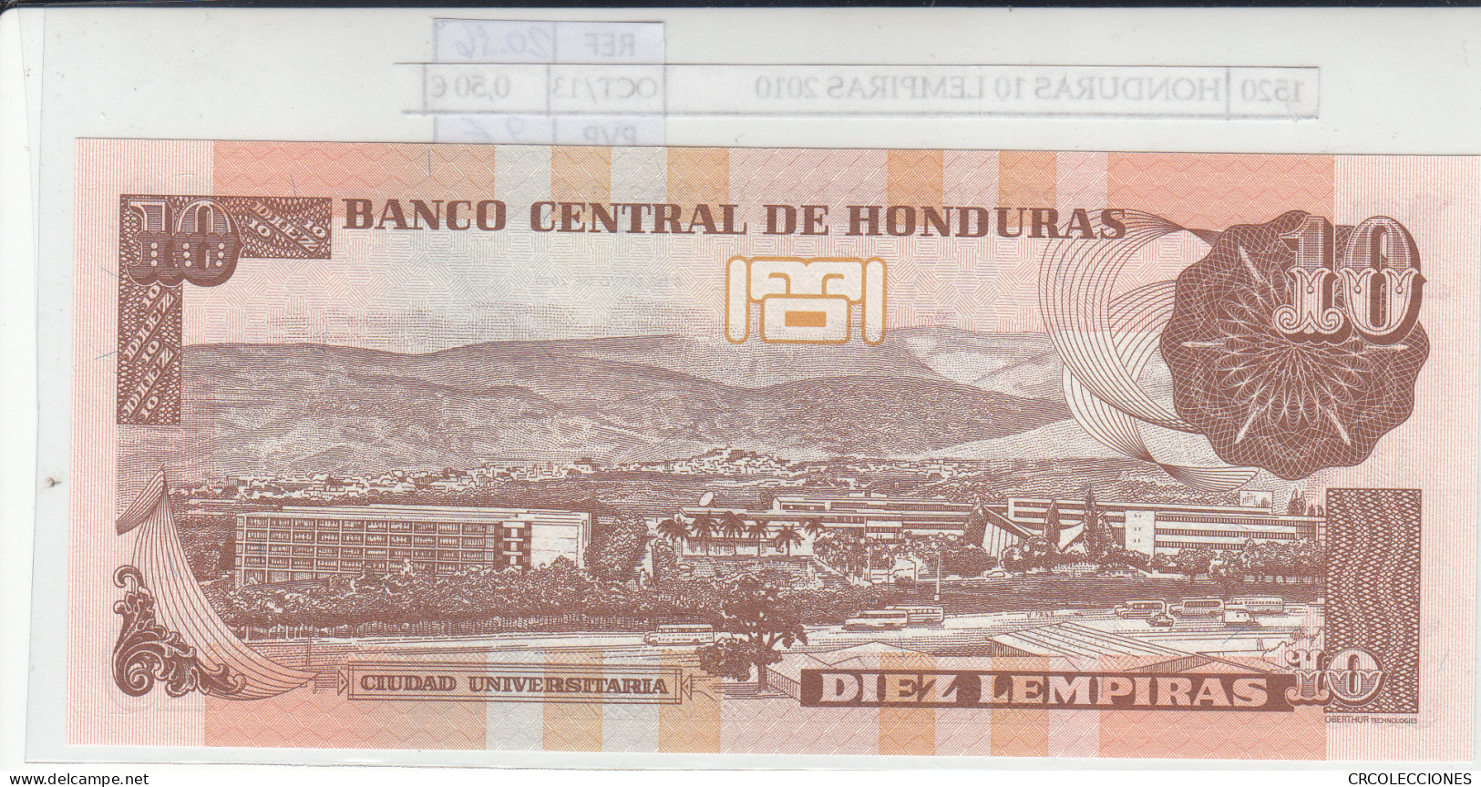 BILLETE HONDURAS 10 LEMPIRAS 2010 P-86e  - Other - America