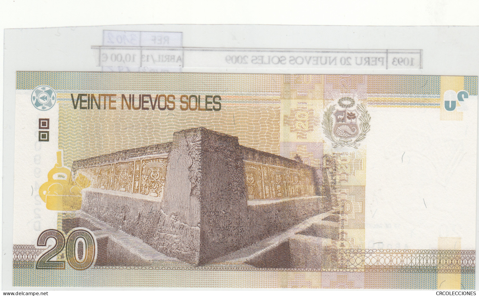 BILLETE PERU 20 NUEVOS SOLES 2009 P-183a  - Otros – América