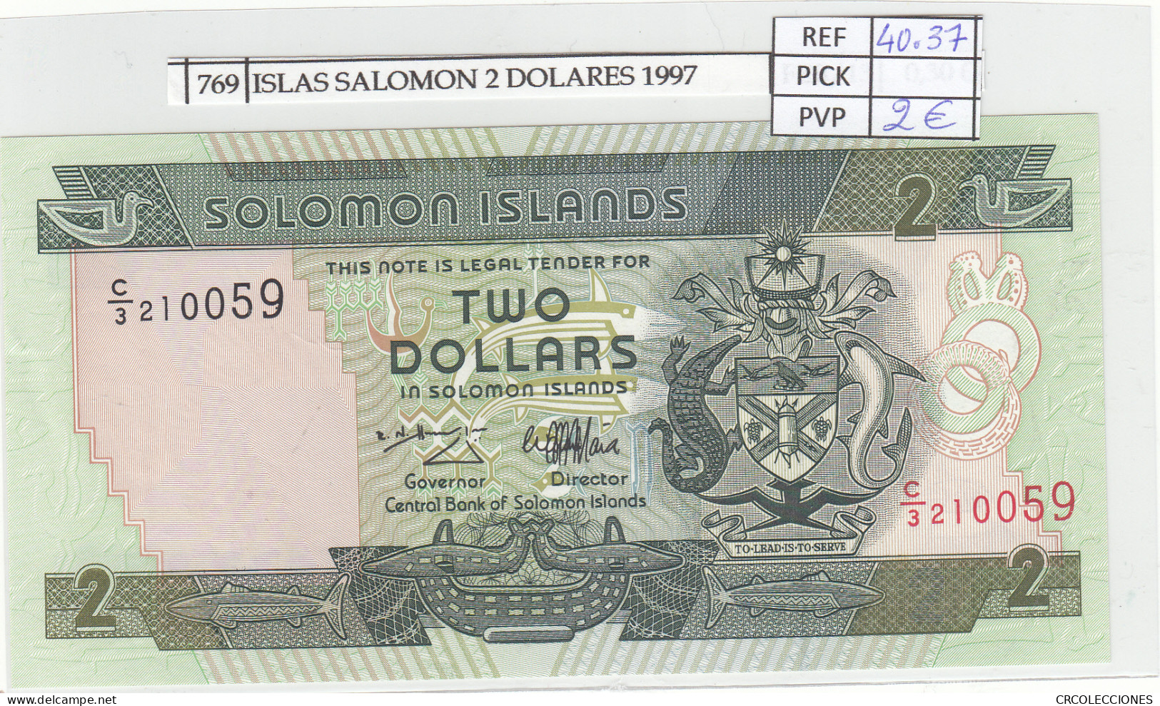 BILLETE ISLAS SALOMON 2 DOLARES 1997 P-18a - Autres - Amérique