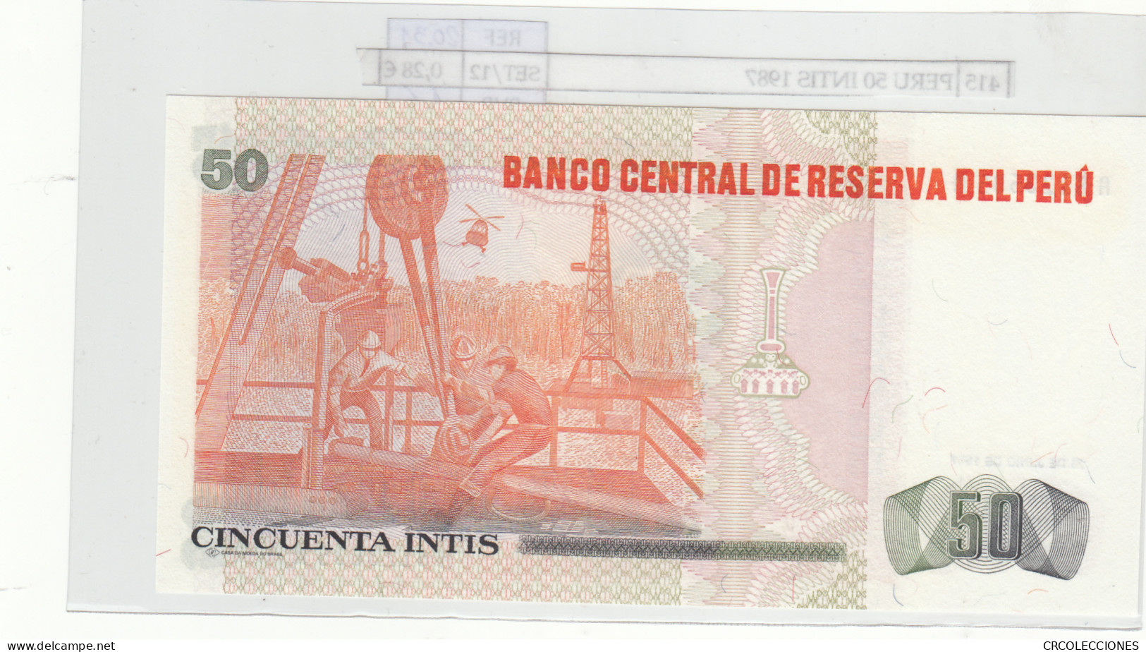 BILLETE PERU 50 INTIS 1987 P-131b - Otros – América