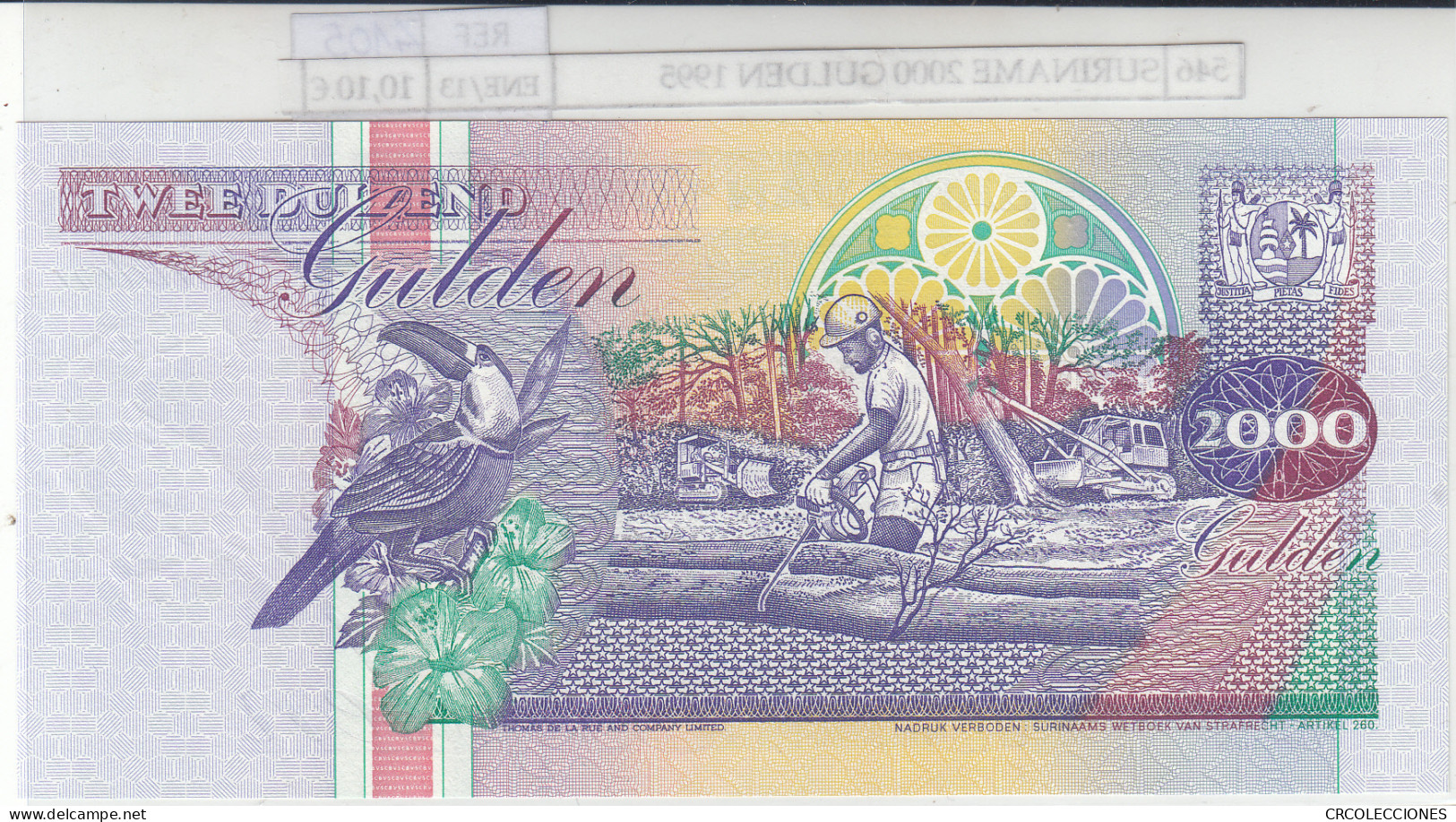 BILLETE SURINAME 2.000 GULDEN 1995 P-142 - Autres - Amérique