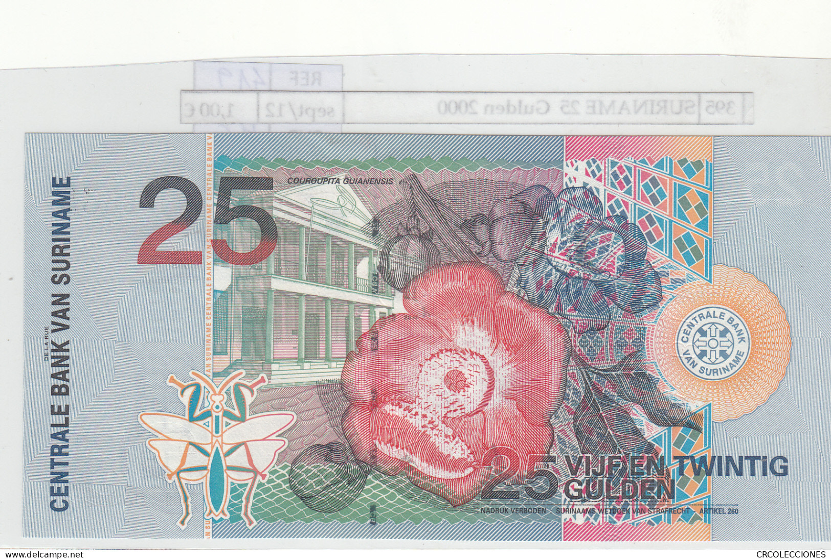 BILLETE SURINAME 25  GULDEN 2000 P-148 - Autres - Amérique