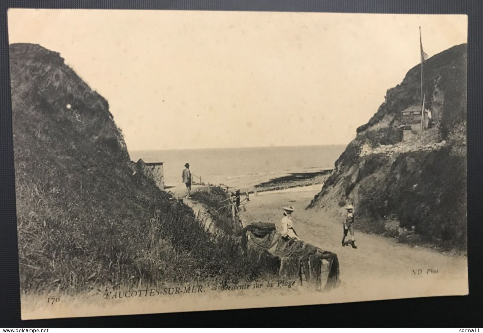 CPA VAUCOTTES SUR MER 76 Descente Sur La Plage - Autres & Non Classés