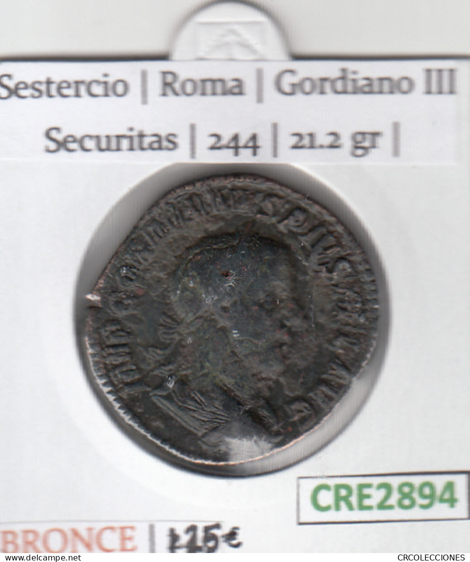 CRE2894 MONEDA ROMANA SESTERCIO VER DESCRIPCION EN FOTO - Republic (280 BC To 27 BC)