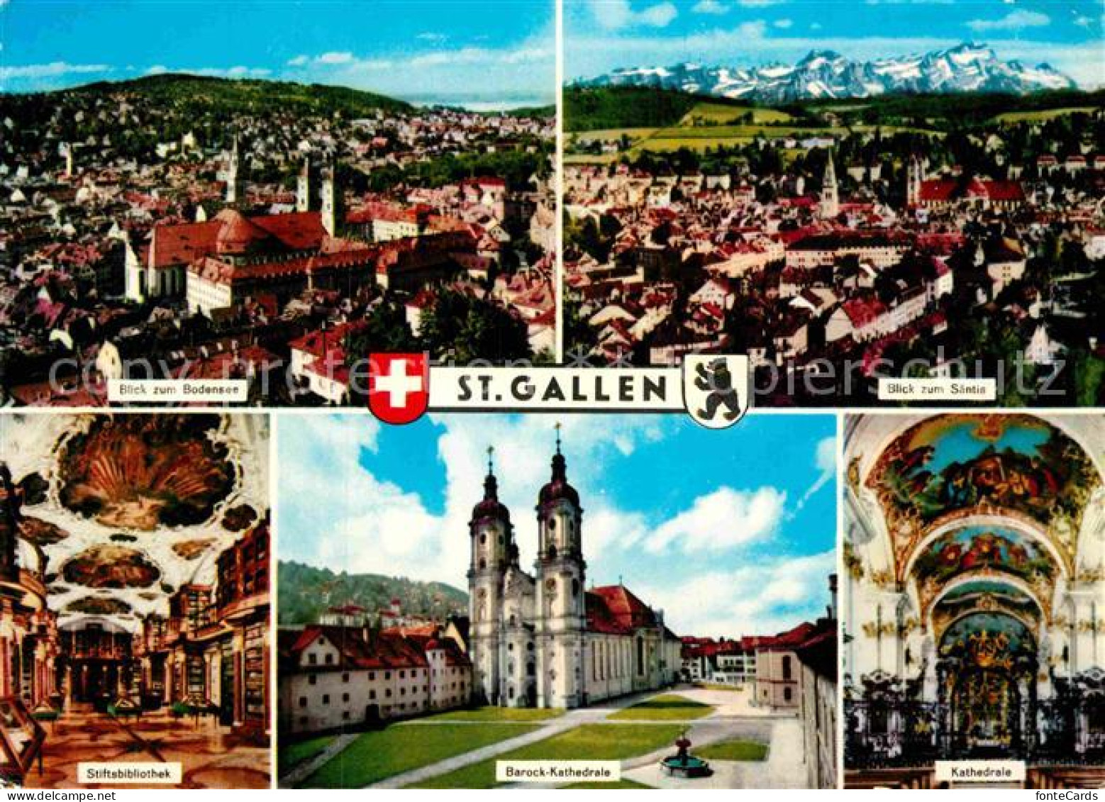 12902790 St Gallen SG Blick Zum Bodensee Barock Kathedrale Saentis Stiftsbibliot - Altri & Non Classificati