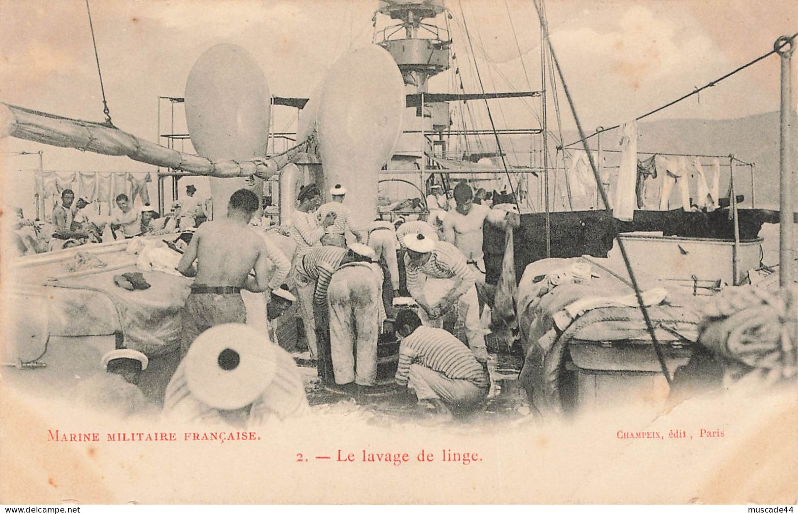 MARINE MILITAIRE FRANCAISE - LE LAVAGE DE LINGE - Warships