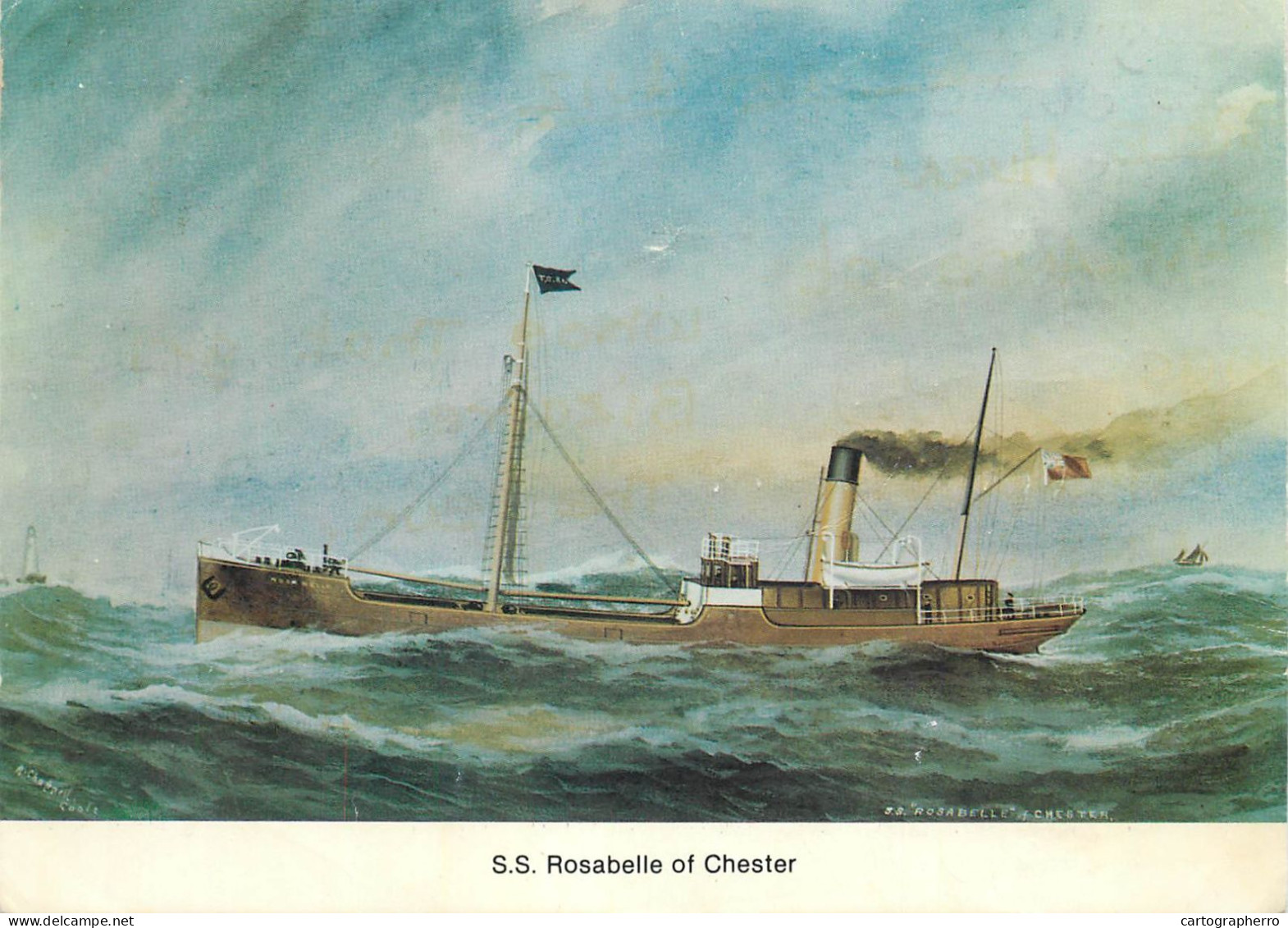 Navigation Sailing Vessels & Boats Themed Postcard S.S. Rosabelle Of Chester - Voiliers