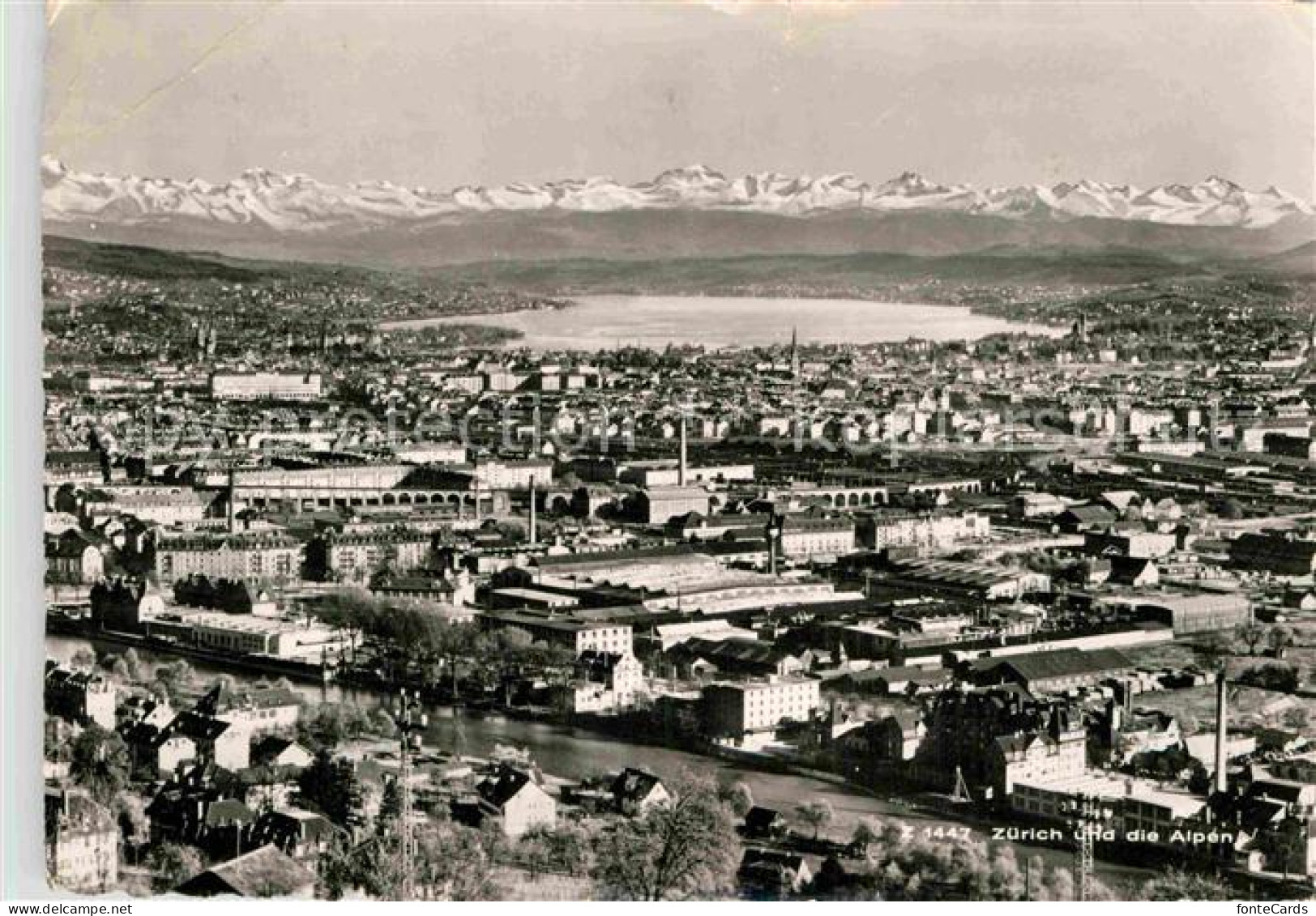 12899481 Zuerich ZH Panorama Mit Alpen Zuerich - Andere & Zonder Classificatie