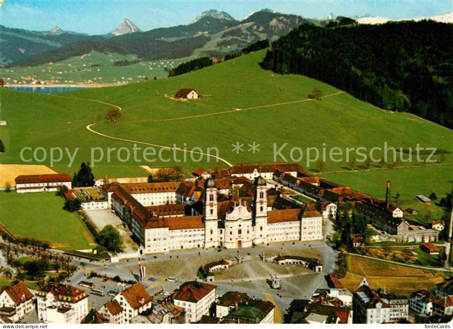 12897363 Einsiedeln SZ Kloster Und Sihlsee Fliegeraufnahme Einsiedeln - Autres & Non Classés