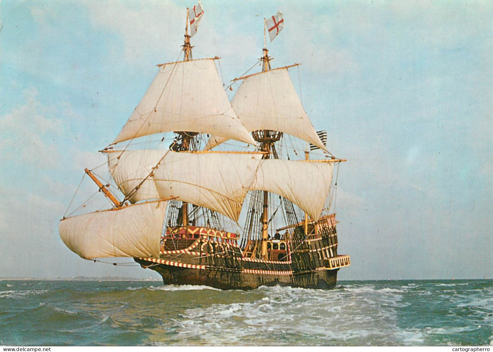 Navigation Sailing Vessels & Boats Themed Postcard The Golden Hinde - Veleros