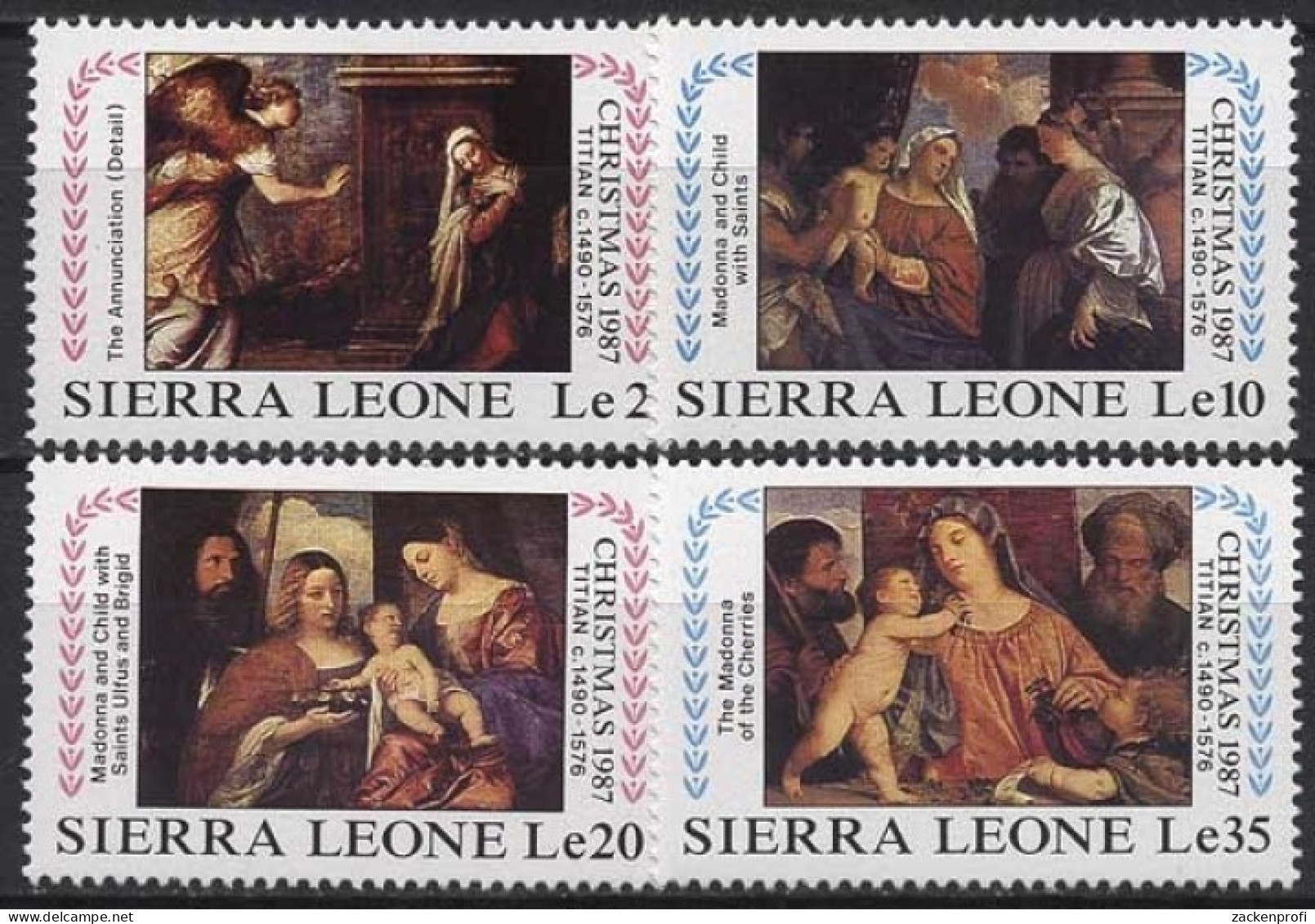 Sierra Leone 1987 Weihnachten, Gemälde Von Tizian 1066/69 Postfrisch - Sierra Leone (1961-...)