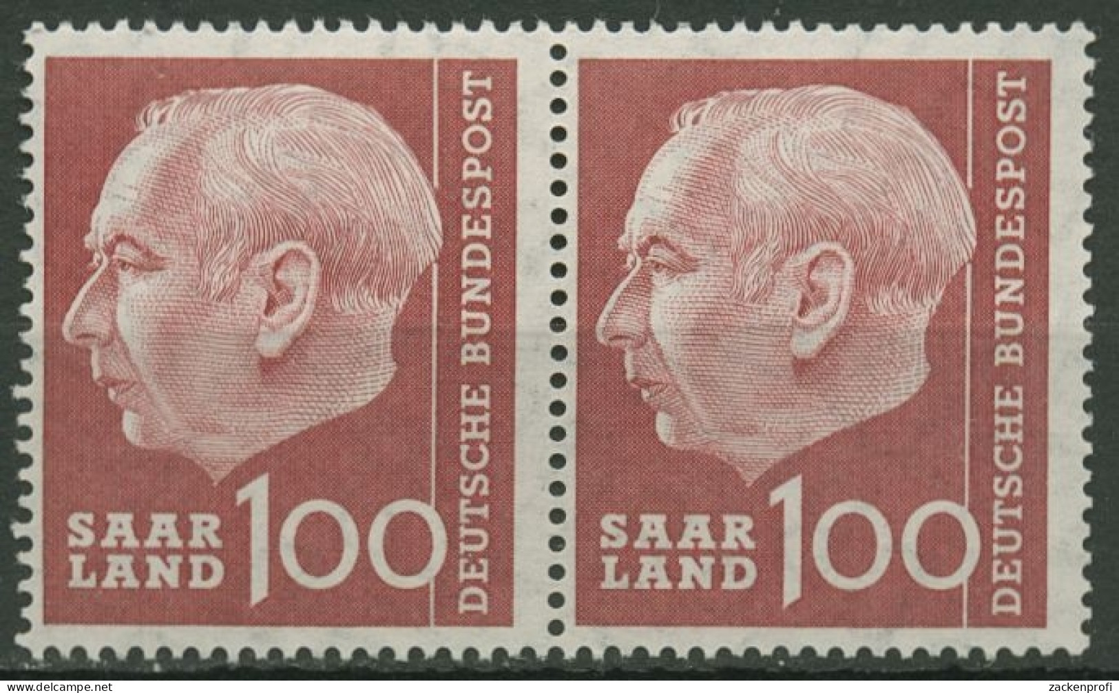 OPD Saarbrücken 1957 Bundespräsident Theodor Heuss 398 Paar Postfrisch - Unused Stamps