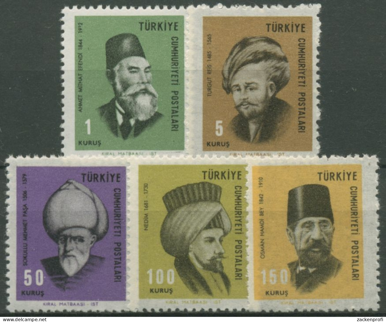 Türkei 1967 Persönlichkeiten 2053/57 Postfrisch - Unused Stamps