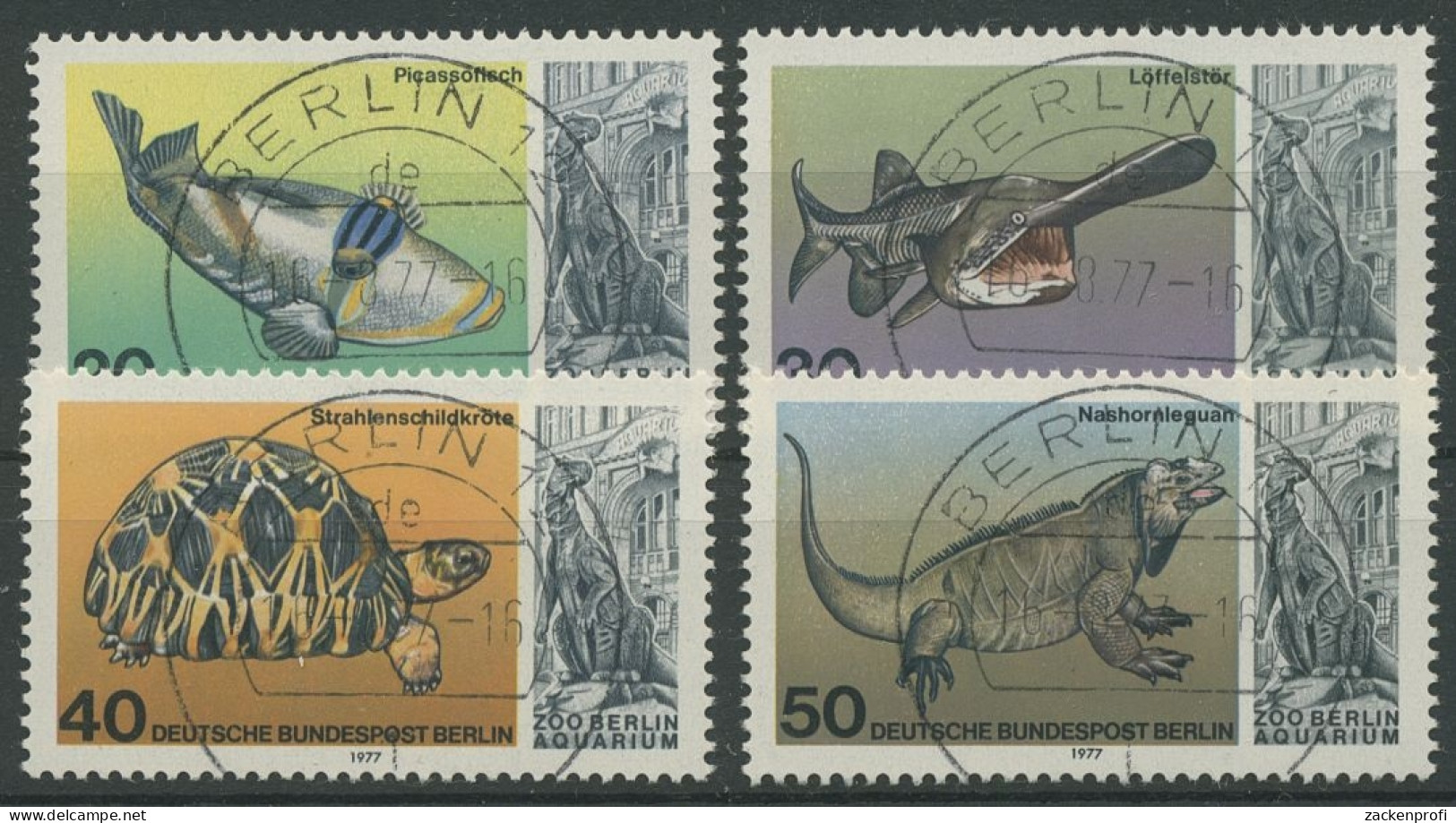 Berlin 1977 Berliner Zoo 552/55 Mit Zentr.Versandstellenstpl Berlin (R290) - Unused Stamps