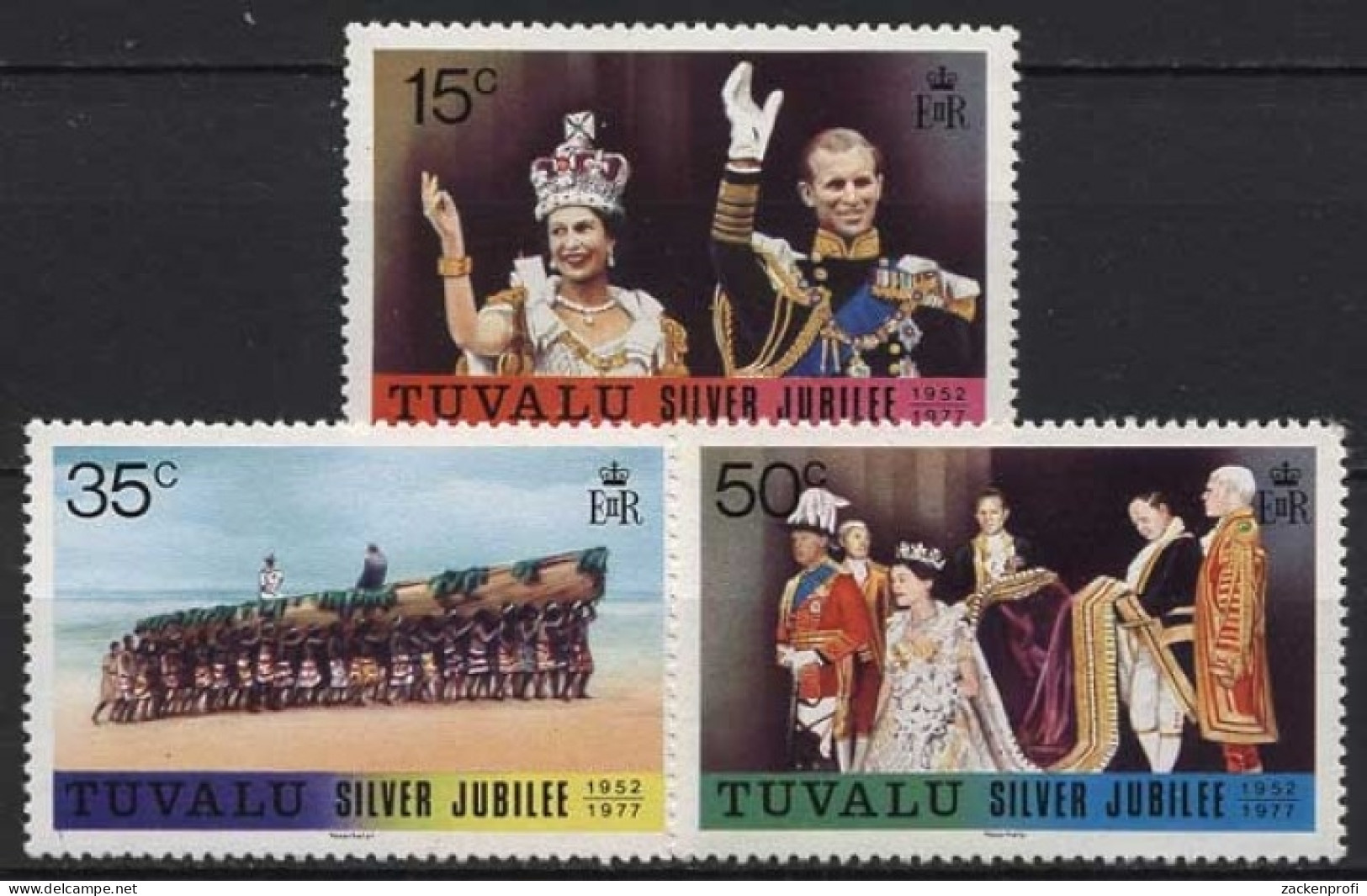 Tuvalu 1977 25 Jahre Regentschaft Königin Elisabeth II. 43/45 Postfrisch - Tuvalu