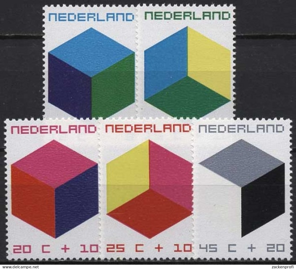 Niederlande 1970 Voor Het Kind: Farbige Kuben 951/55 Postfrisch - Ongebruikt