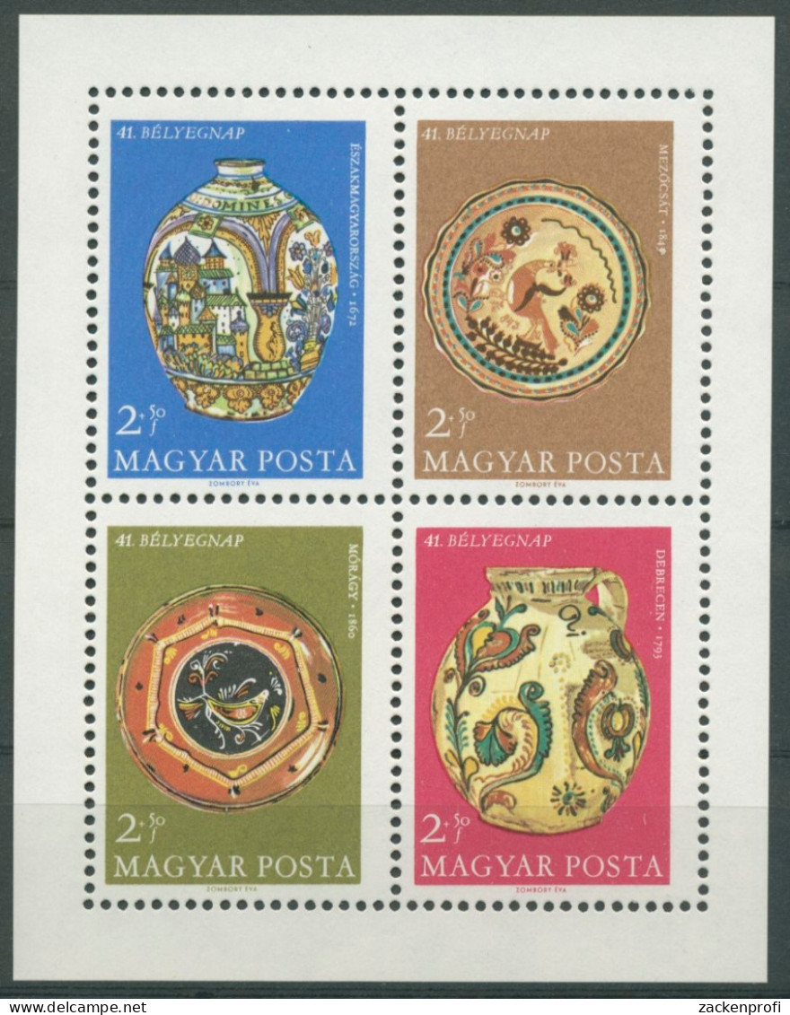 Ungarn 1968 Tag Der Briefmarke: Töpferei Block 66 A Postfrisch (C92438) - Blocks & Kleinbögen
