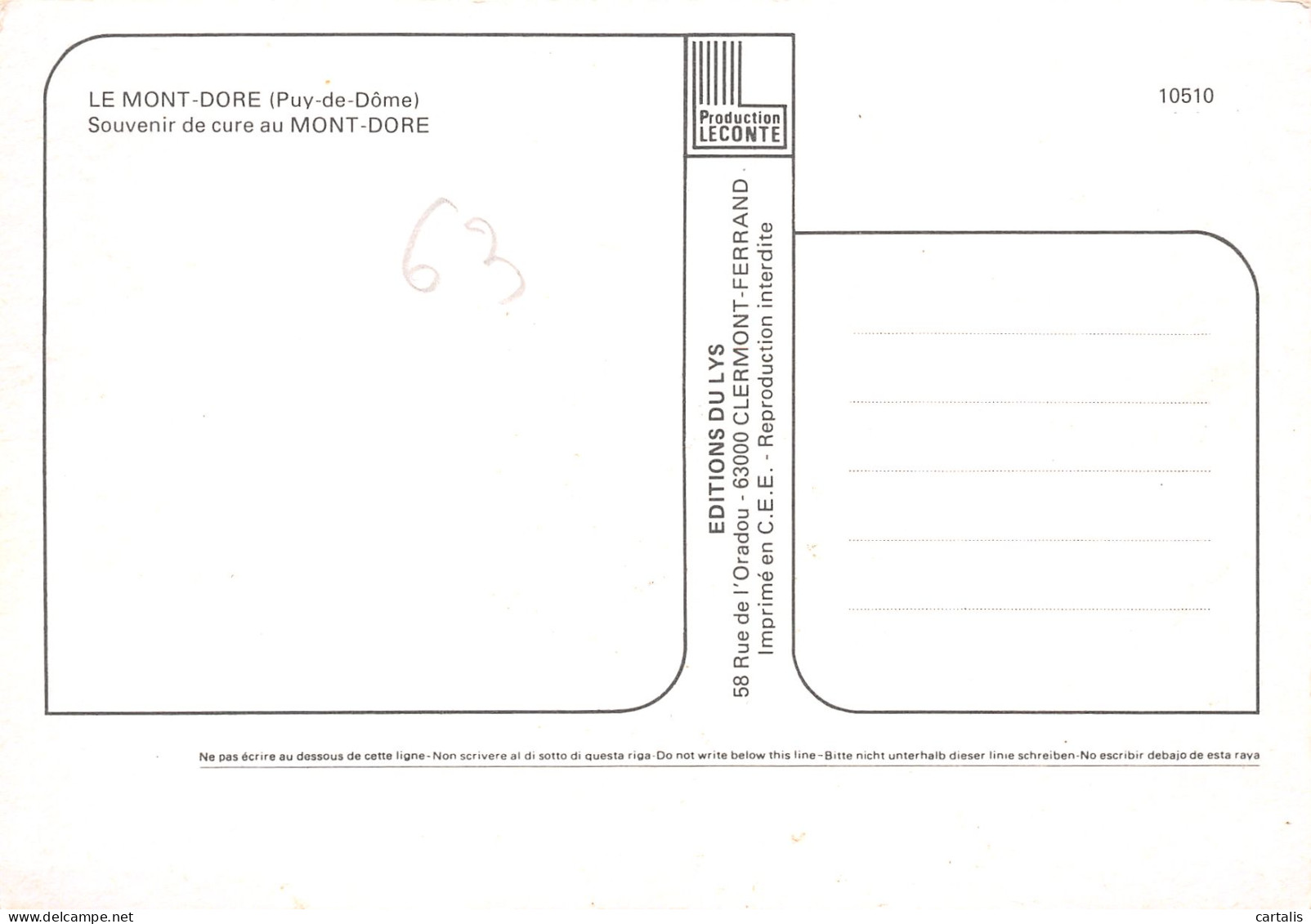 63-LE MONT DORE-N°3773-A/0103 - Le Mont Dore