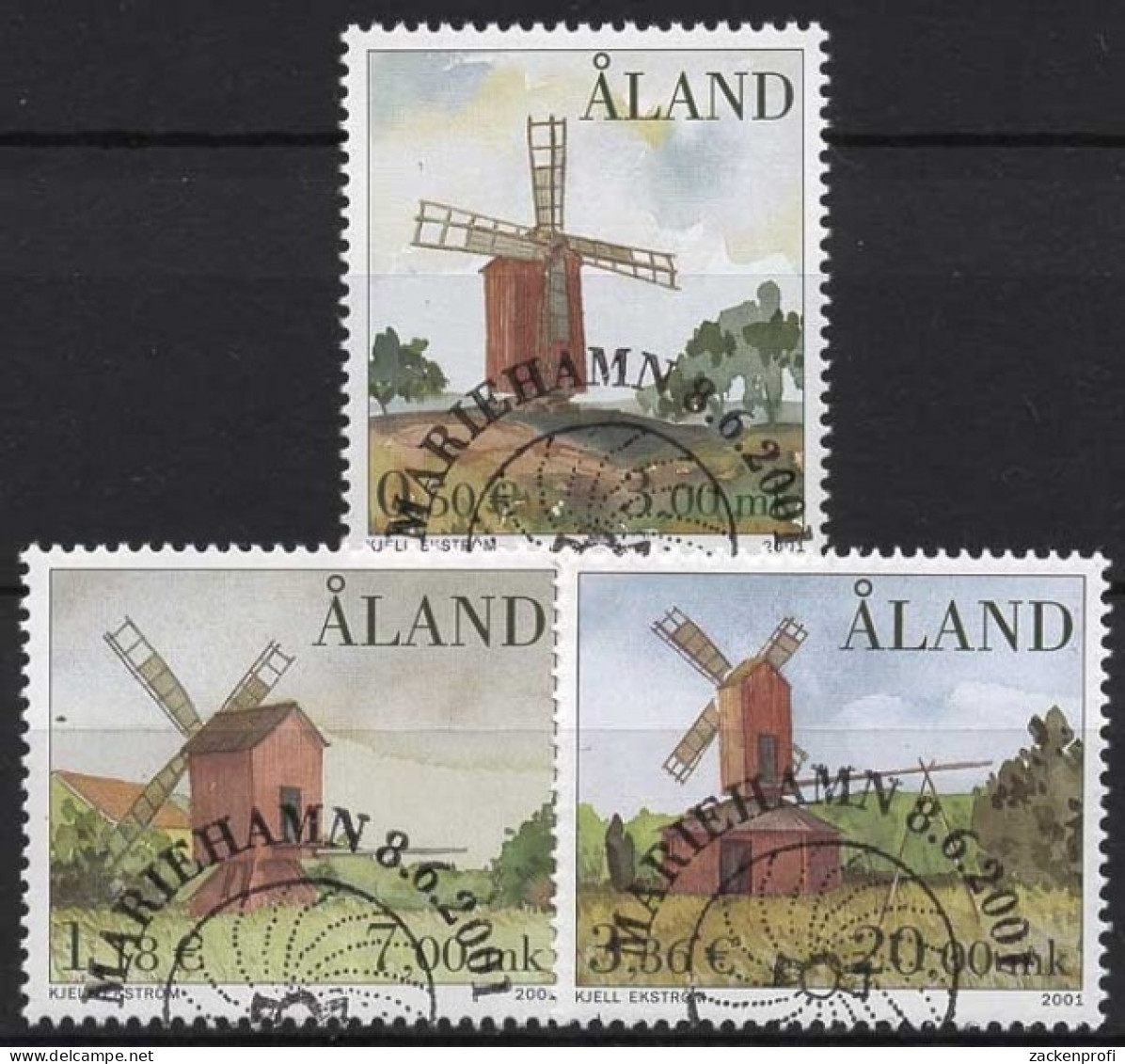 Aland 2001 Windmühlen 192/94 Gestempelt - Aland