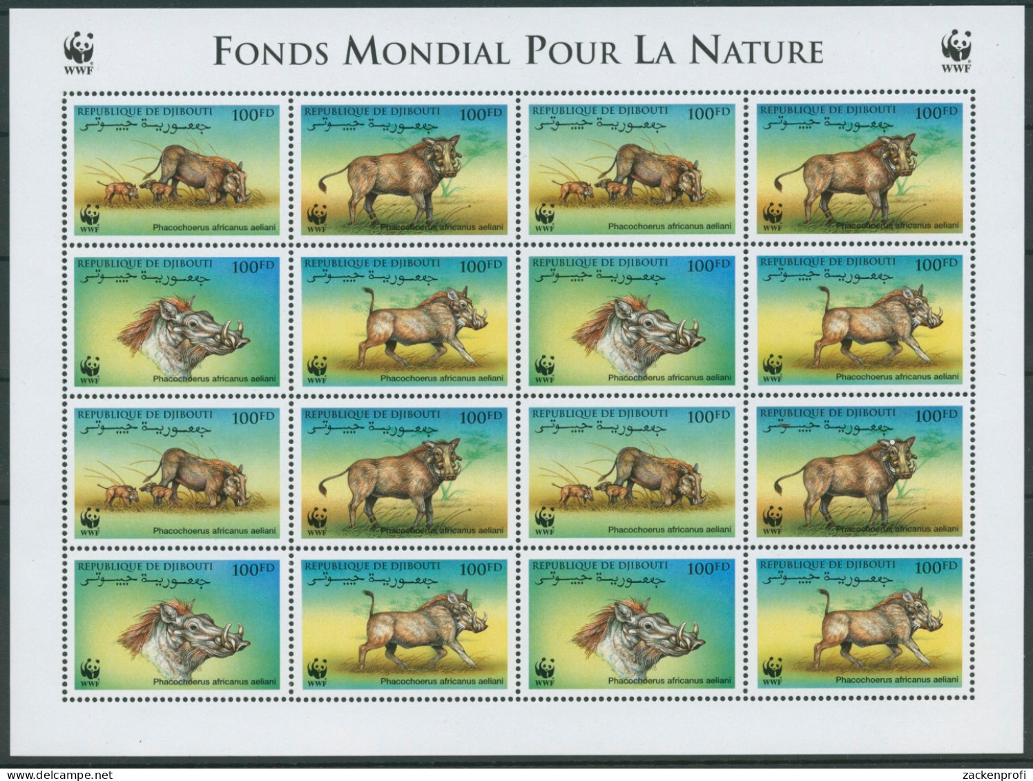 Dschibuti 2000 WWF Naturschutz Warzenschweine 678/81 K Postfrisch (C23118) - Gibuti (1977-...)