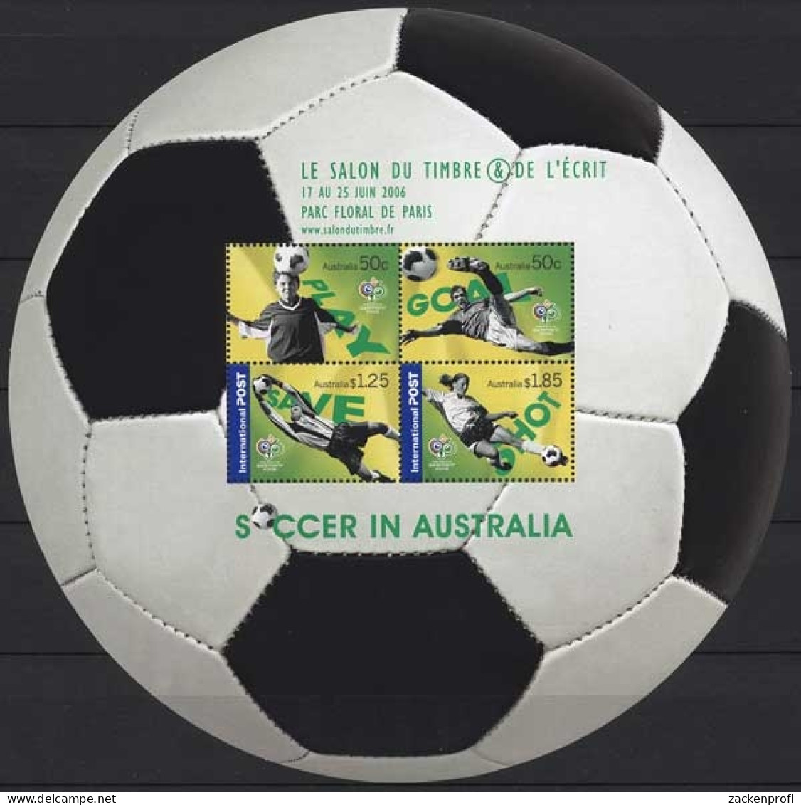 Australien 2006 SALON DU TIMBRE Paris Fußball WM Block 61 I Postfrisch (C24234) - Hojas Bloque