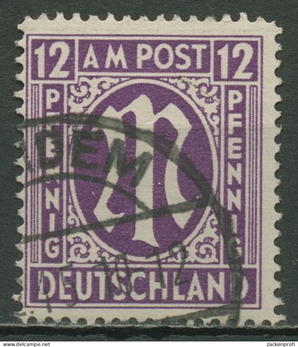 Bizone 1945 AM-POST Englischer Druck 15 B G Y Gestempelt - Altri & Non Classificati