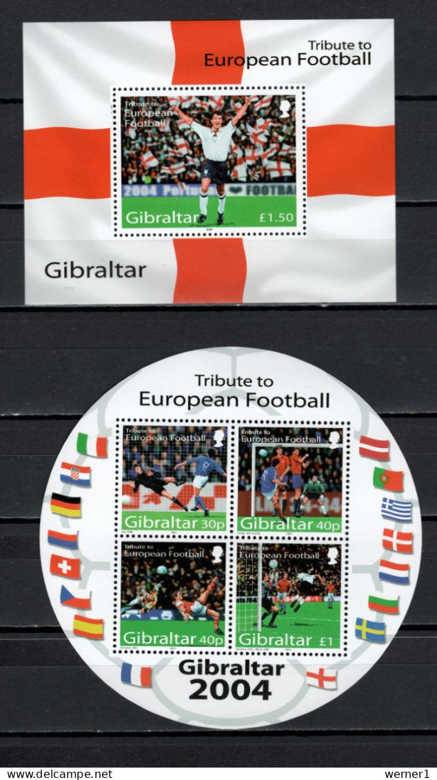 Gibraltar 2004 Football Soccer European Championship 2 S/s MNH - Fußball-Europameisterschaft (UEFA)