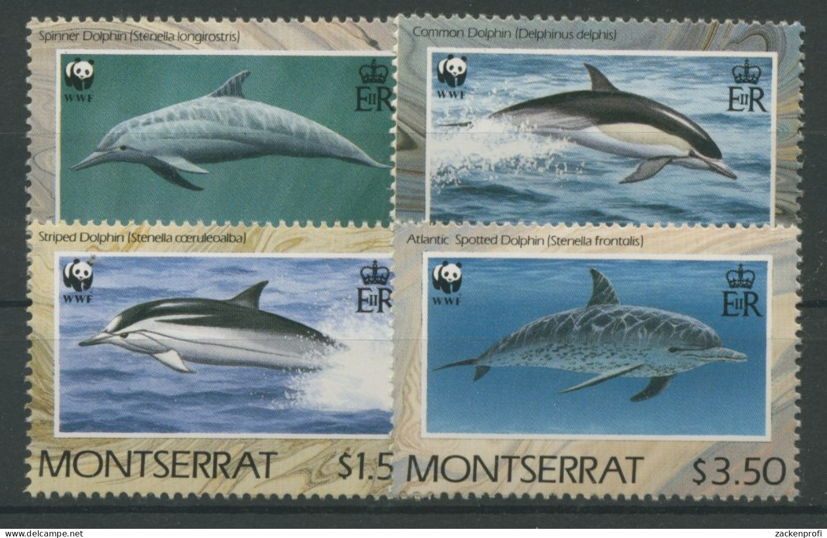 Montserrat 1990 WWF Tiere Meerestiere Delphine 786/89 Postfrisch - Montserrat