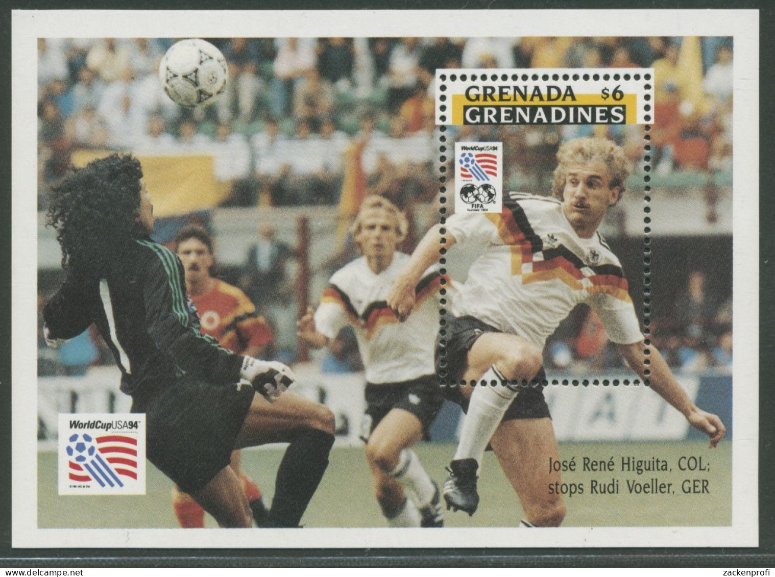 Grenada-Grenadinen 1993 Fußball-WM USA Block 285 Postfrisch (C21965) - Grenada (1974-...)