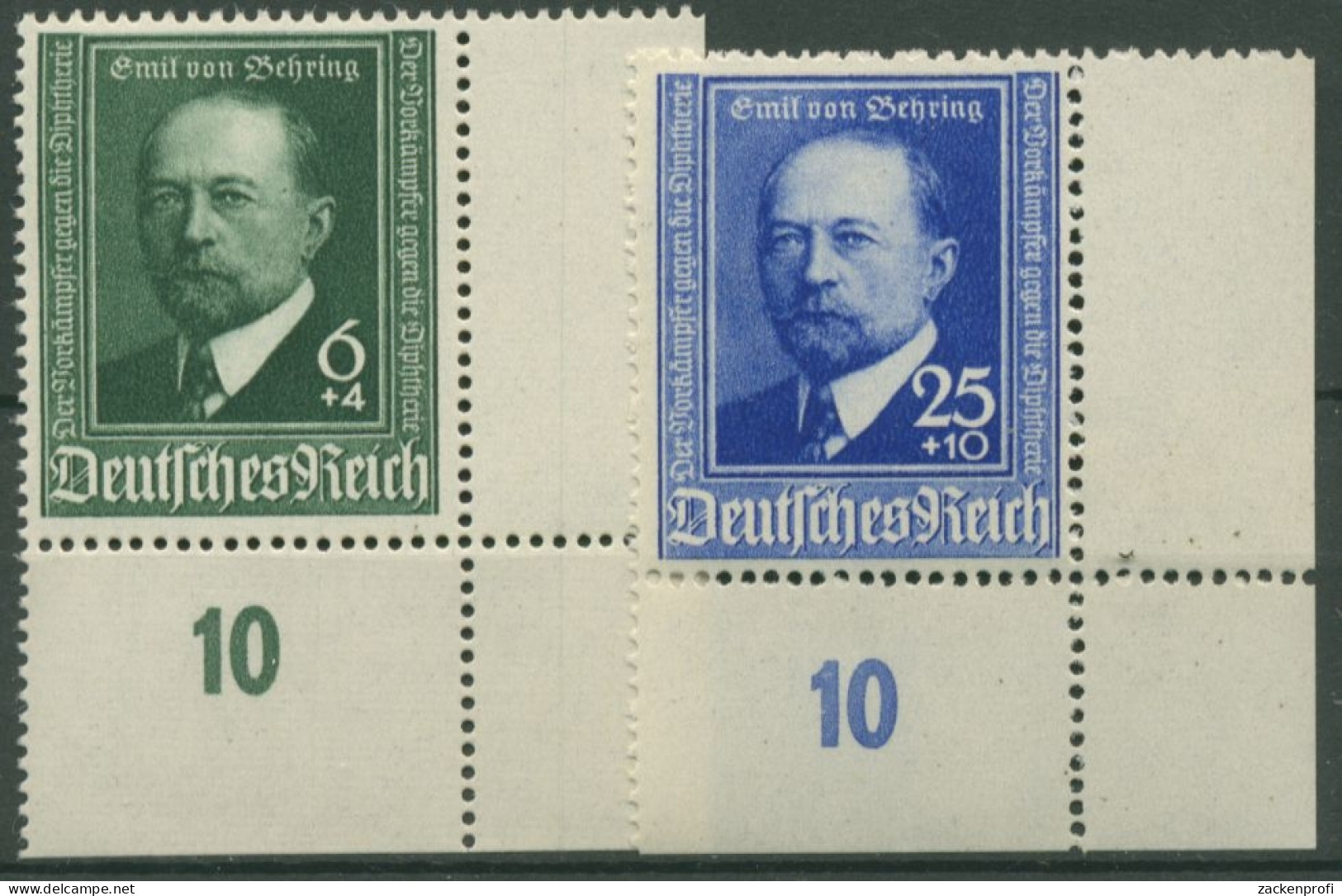 Deutsches Reich 1940 Emil Von Behring Ecke Unten Rechts 760/61 Postfrisch - Nuevos