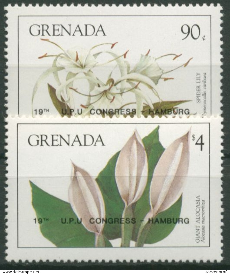 Grenada 1984 UPU Weltpostkongress Hamburg: Blumen 1304/05 Postfrisch - Grenade (1974-...)