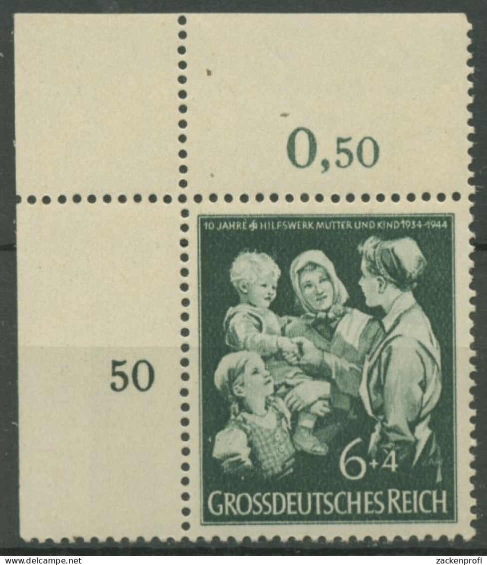 Deutsches Reich 1944 Hilfswerk Mutter Und Kind 870 Ecke Oben Links Postfrisch - Ungebraucht