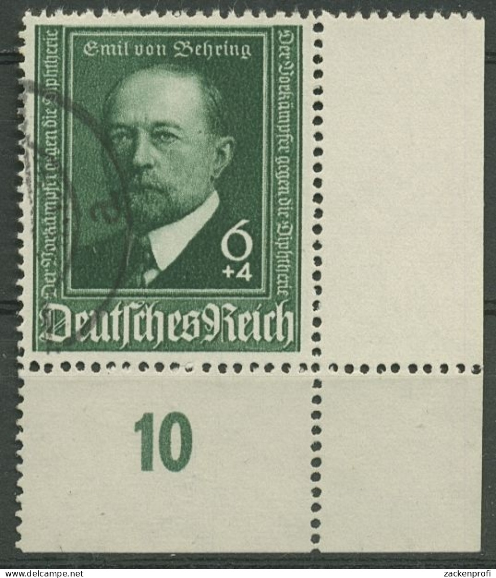 Deutsches Reich 1940 Emil Von Behring 760 Ecke Unten Rechts Gestempelt - Oblitérés