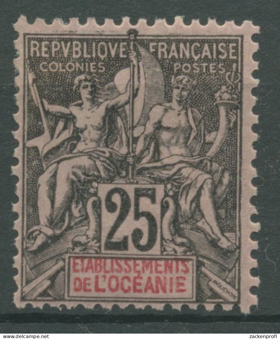 Französisch-Ozeanien 1892 Freimarke Allegorien 8 Mit Falz - Ungebraucht